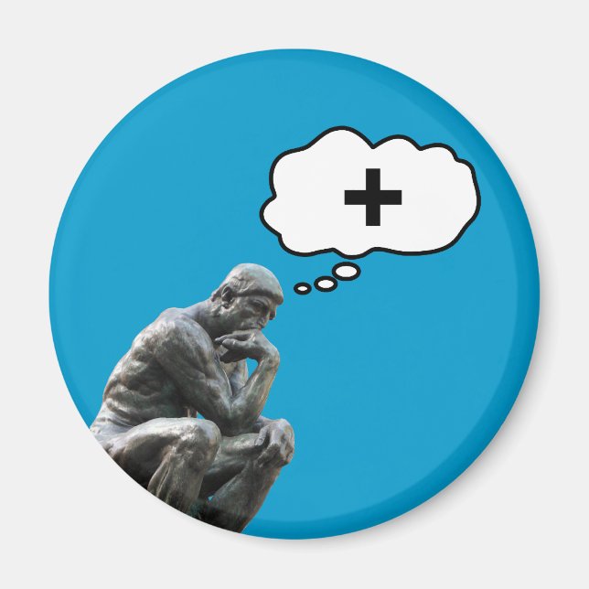 Aimant Rodin's Thinker Statue - Penser positif (Devant)