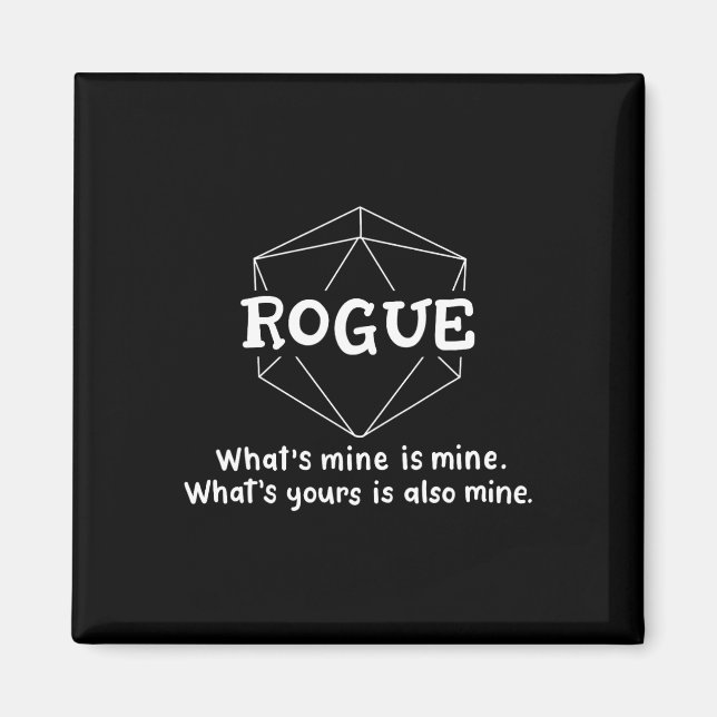 Aimant Rogue Funny Character Joke Roleplaying Games Rpg G (Devant)