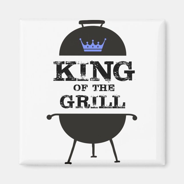 Aimant Roi Du Grill, Couronne Bleue Noire (Devant)
