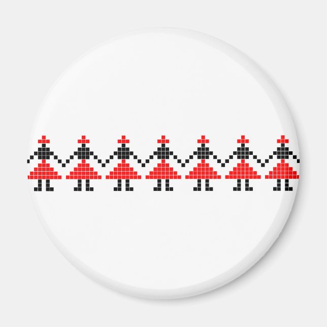 Aimant romanie folk danse ethnique motif géométrique cost (Devant)