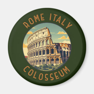 Aimant Rome Italie Colisée Voyage Art Vintage