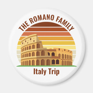 Aimant Rome Italie Famille Voyage Colisée Coucher de sole