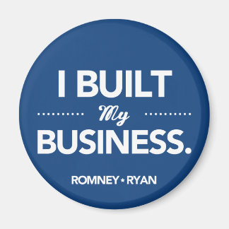 Aimant Romney Ryan J'Ai Construit Mon Entreprise (Bleu)