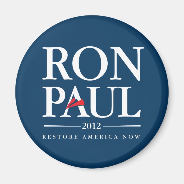 Aimant Ron Paul 2012 (bleu) (Devant)