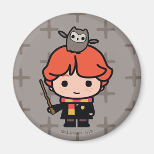 Aimant Ron Weasley et Pigwidgeon en dessin animé