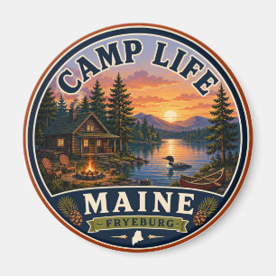 Aimant Rond Camp Life Fryeburg Maine