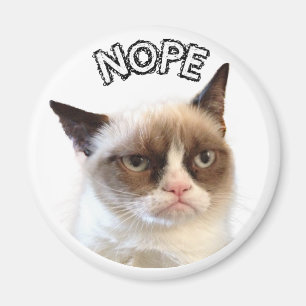 Aimant rond de chat grincheux d'origine "NOPE"
