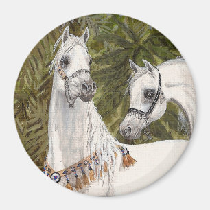 Aimant rond de cheval Arabe de palmeraie