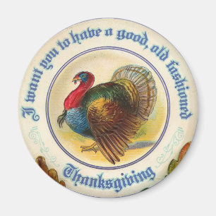 Aimant rond de thanksgiving démodé