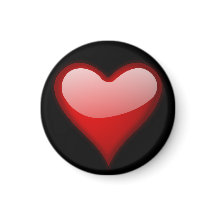 Aimant rond du coeur rouge