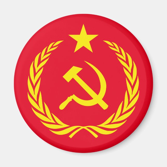Aimant rond du drapeau communiste de la Guerre fro (Devant)