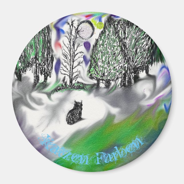 Aimant rond 'Katzen Farben' (Devant)