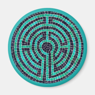 Aimant rond LABYRINTH III - Turquoise