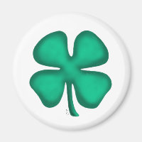 Aimant rond Lucky 4 Leaf Irish Clover