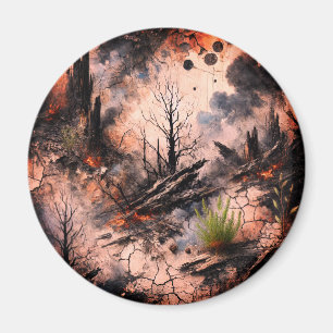 Aimant rond personnalisé artistique