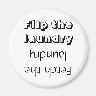 Aimant Rond Rappel de Blanchisserie Flip/Fetch