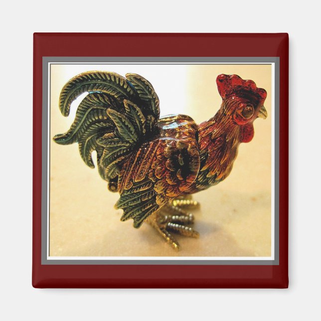 Aimant Rooster rouge (Devant)