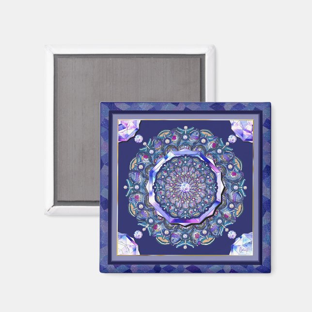 Aimant Rosace bleue (Recto/Verso)
