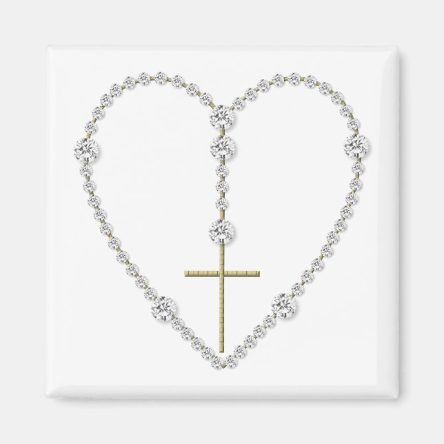 Aimant Rosaire Diamond - Salut Marie Pleine de grâce (Devant)