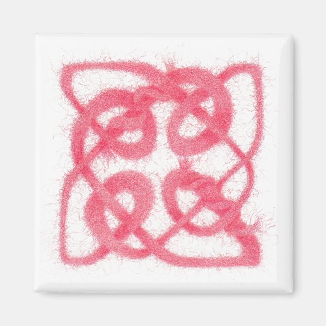 Aimant ROSE CELTIC KNOT Carré (Devant)