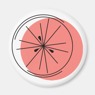 Aimant rose Citrus rond