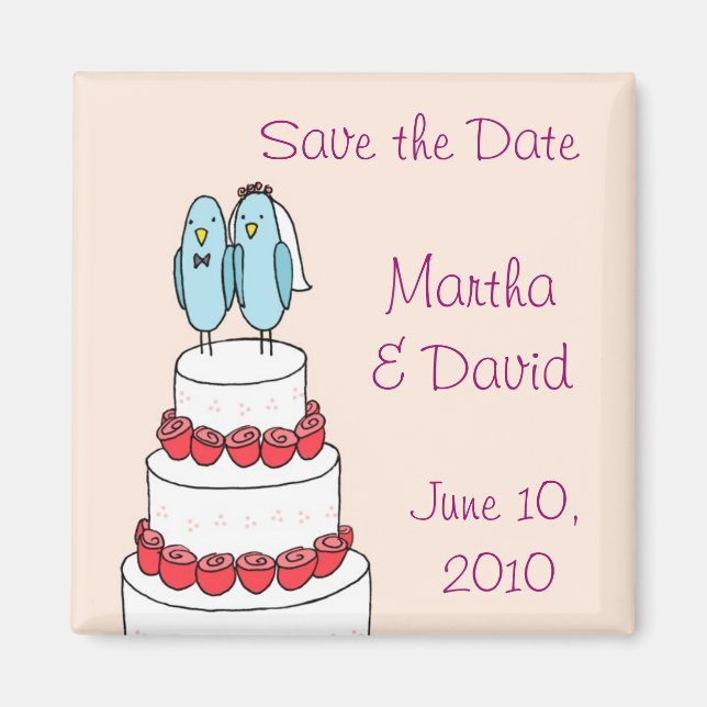 Aimant rose de gâteau d'oiseaux (Devant)