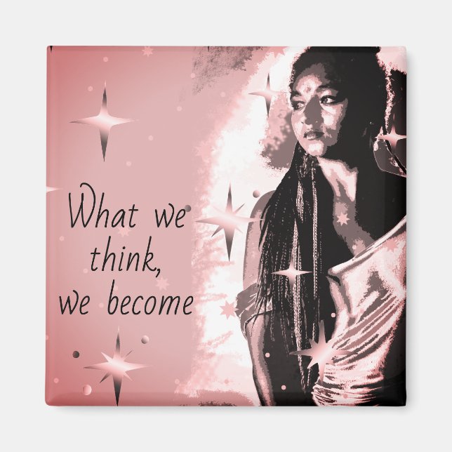 Aimant Rose de message Inspirationnel élégant Positivité  (Devant)