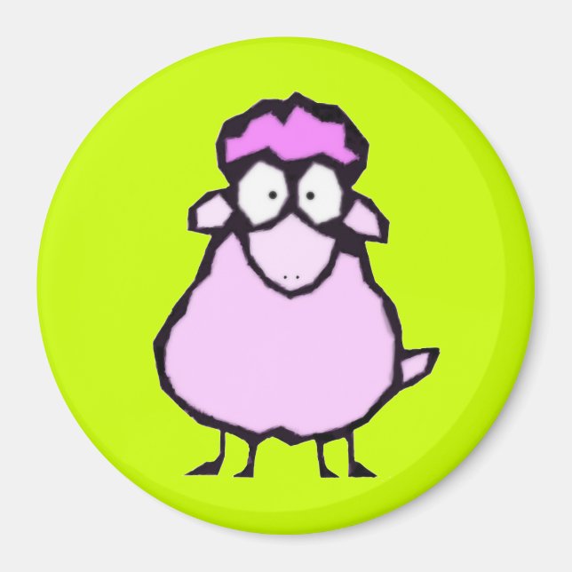 Aimant rose de moutons (Devant)
