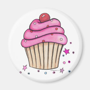 Aimant rose de petit gâteau