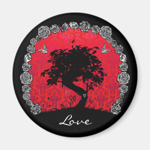 Aimant Rose de tatouage Bonsai Arbre de l'amour avale