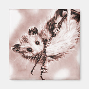 Aimant rose d'opossum
