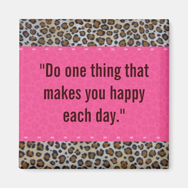 Aimant Rose et Empreinte de léopard (Devant)