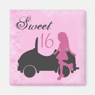 Aimant rose et noir 16 silhouette