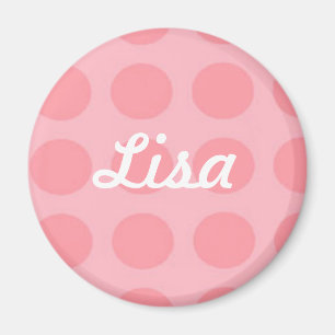 Aimant rose fait sur commande de point de polka