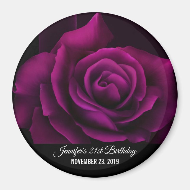 Aimant Rose Fleur Violette-Rouge de Style Gothique pour F (Devant)