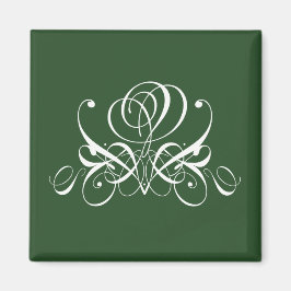 Aimant Rose fleuri blanc et vert