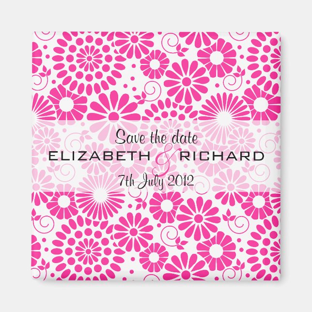 Aimant rose fleuri vintage (Devant)