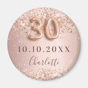 Aimant rose gold blush 30e anniversaire enregistrer la da