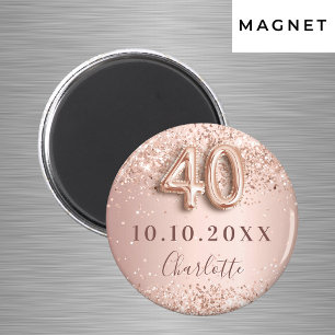 Aimant rose gold blush 40e anniversaire enregistrer la da