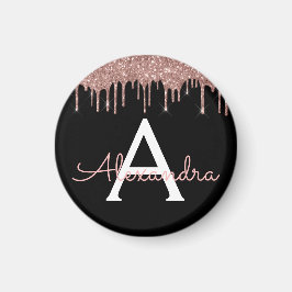 Aimant Rose Gold - Blush Pink Black Parties scintillant N