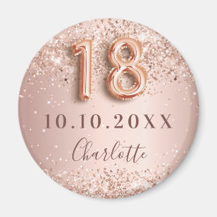Aimant Rose gold blush save the date 18 ans