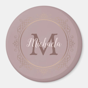 Aimant Rose Gold Elegant Monogramme Modèle Grand