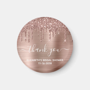 Aimant Rose Gold Parties scintillant Merci Partie Douche 
