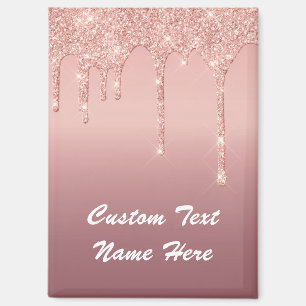 Aimant Rose Gold Parties scintillant personnalisé Nom du 
