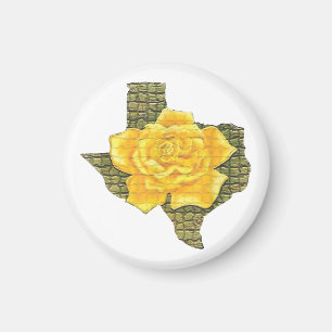 Aimant Rose Jaune Du Texas Motif Flower