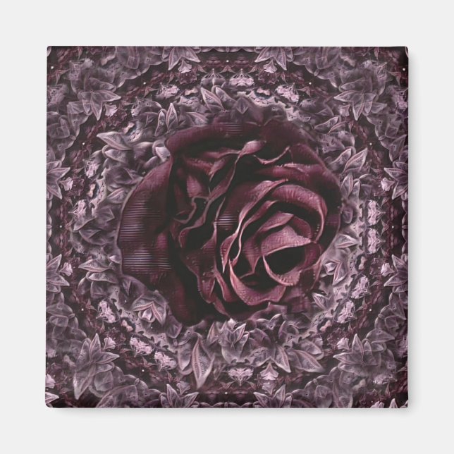 Aimant Rose Mandala (Devant)