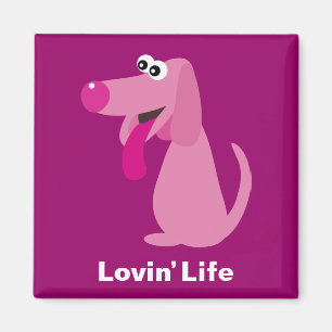 Aimant rose mignon de la vie de Lovin de chien de