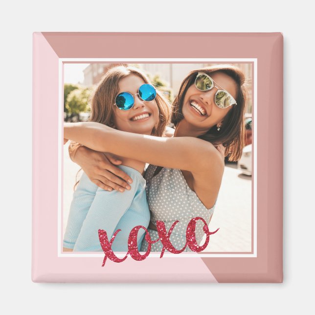 Aimant Rose moderne Gold XOXO Galentine's Day Bestie (Devant)