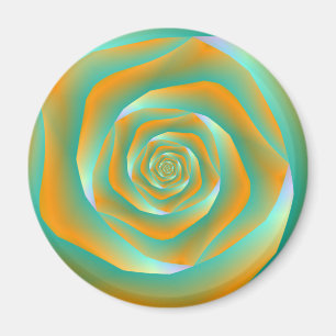 Aimant Rose orange et vert