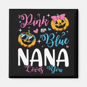 Aimant Rose Ou Bleu Nana Vous Aime Citrouille Bébé Carré